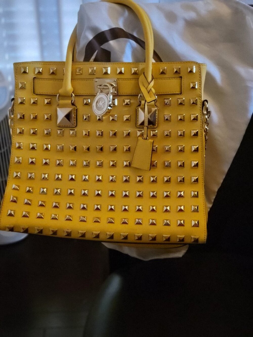 Michael Kors Hamilton Yellow Studded Bag NFS